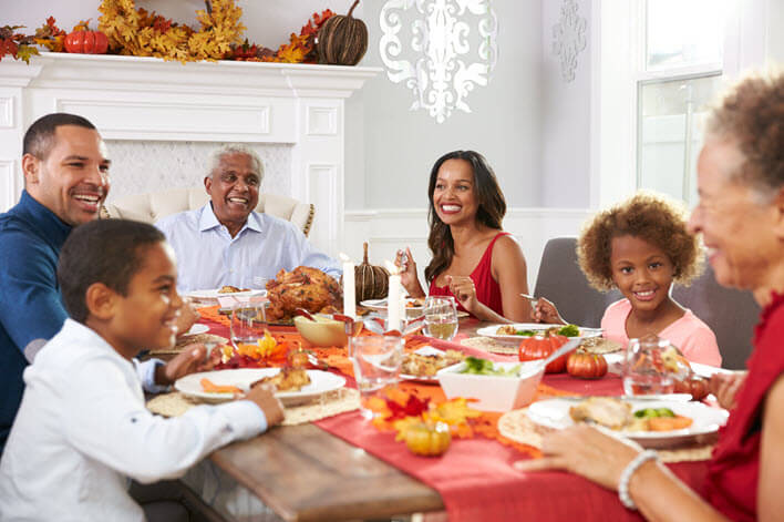 family having thanksgiving meal