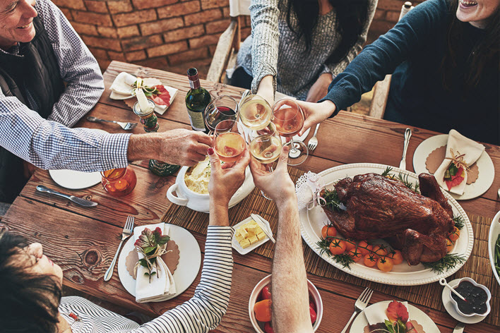 family having thanksgiving meal