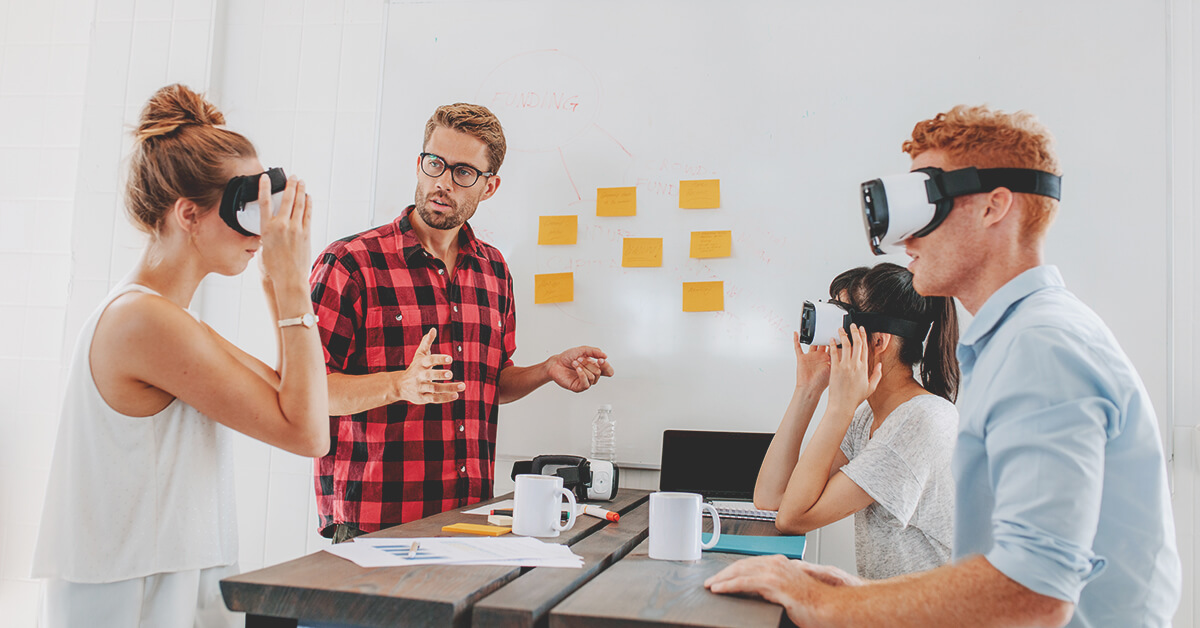 people using VR headsets