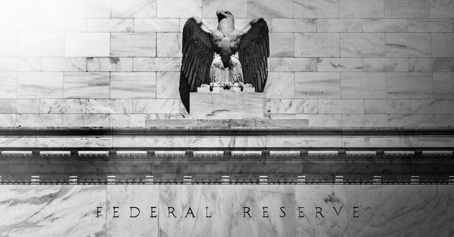 federal reserve building and eagle statue