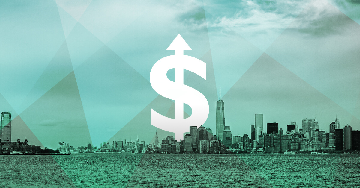 july 2017 market recap cityscape with dollar sign
