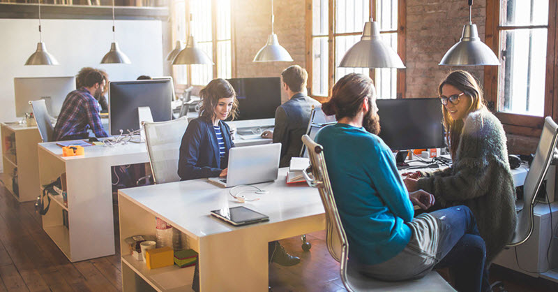 office workers at their desks