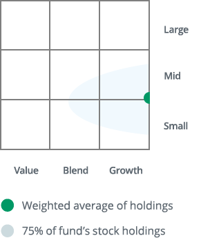 Thrivent Small Cap Stock Fund appeared as a small market-cap size, growth investment style fund on the Morningstar Style Box™.